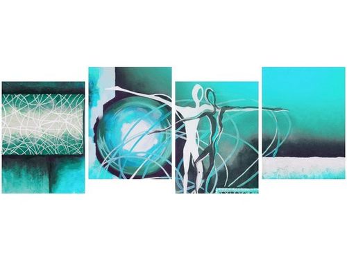 45CM 120 OBRAZ 4 ELEM TAŃCZĄCE POSTACIE NIEBIESKIM ŚCIENNY na Arena.pl