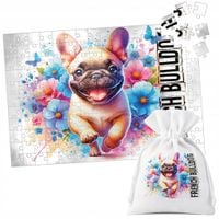 PUZZLE TRADYCYJNE - PIES PSY PIESEK RASA BULLDOG FRANCUSKI FRENCH - 252EL
