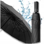 Składany Parasol Automatyczna Parasolka Pokrowiec Czarny Porządny