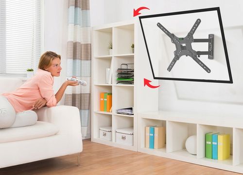 Uchwyt do Telewizora 17-55 cali Obrotowy Długie Ramię 42cm Wieszak TV na Arena.pl