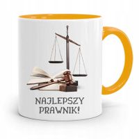 Kubek Żółty Prezent Dla Prawnika Najlepszy Prawnik Z Nadrukiem Ze Zdjęciem