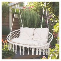 Fotel wiszący DWUOSOBOWY Bocianie gniazdo HUŚTAWKA OGRODOWA PODWÓJNA BOHO