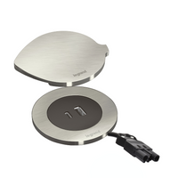 Gniazdo meblowe USB A+C z pokrywą. Incara DISQ 60, przewód 0,5m z wtyczką WIELAND Legrand 654733F