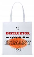 Torba Biała Eco Shopper Dla Instruktora Prezent Z Nadrukiem Ze Zdjęciem