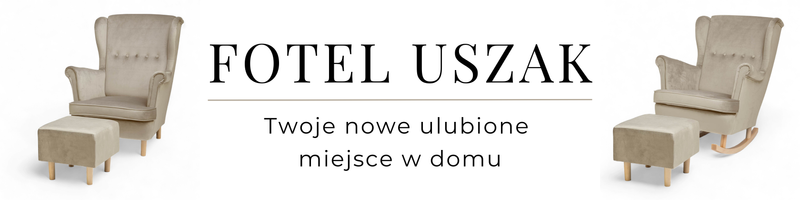 Beżowy Fotel Uszak + Podnóżek + Poduszka GRATIS