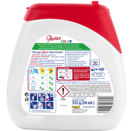 Perły kapsułki do prania do koloru ochrona koloru odplamiające 24szt PERLUX na Arena.pl