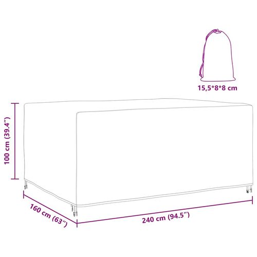 Pokrowiec na meble ogrodowe Czarny 240 x 160 x 100 cm 600D na Arena.pl