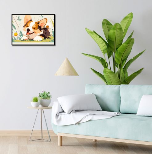 Plakat 55x40cm Beztroski Corgi na Arena.pl