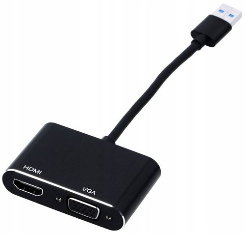 KONWERTER USB 3.0 do HDMI + VGA ADAPTER KARTA GRAFICZNA HUB PRZEJŚCIÓWKA na Arena.pl