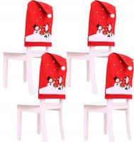 POKROWIEC ŚWIĄTECZNY NA KRZESŁO CZAPKA MIKOŁAJA x4