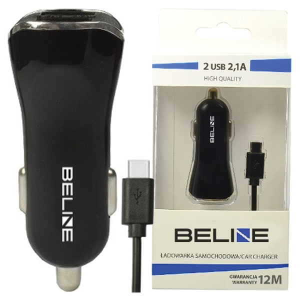 beline ład. sam. 2xusb + usb-c 2,1aczarna/black zdjęcie 1