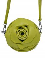 Erick Style torebka listonoszka skóra ekologiczna kwiatek 3D zielony H1232