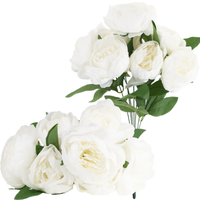 Peonia Sztuczny Bukiet X 7 Białych Piwonia  Wiosenna