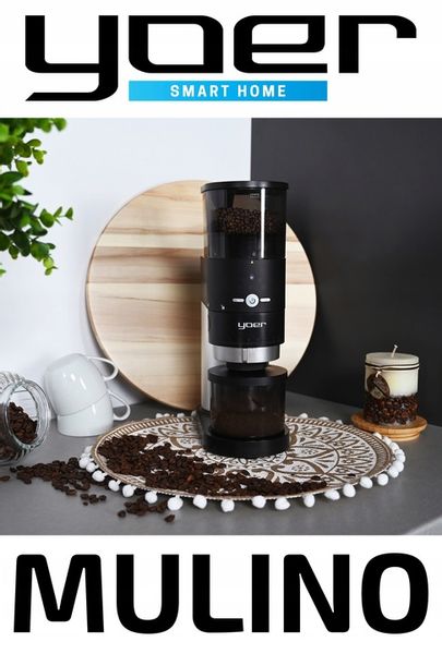 Elektryczny młynek kawy Żarnowy Yoer 150W AUTOMATYCZNY +43 Poziomy mielenia zdjęcie 7