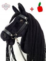 Zestaw Hobby Horse Ikar Duży (Koń na patyku) +ogłowie czarne+wodze+jabłko