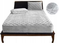 POKROWIEC NA MATERAC OCHRANIACZ NAKŁADKA TOPPER WELUR WODOODPORNY 180x200