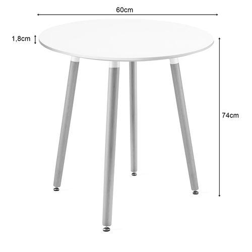 Stół KAMI Okrągły 60cm - biały / naturalne nogi na Arena.pl