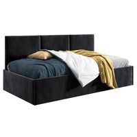 Łóżko młodzieżowe Tapczan 80x200 Comfort Asti Czarny + POJEMNIK