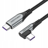 Vention Kabel Kątowy Przewód QC 4.0 USB C 2.0 Do USB-C PD 100W 1,5m Oplot