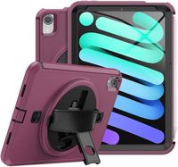 Etui Pancerne iPad Mini 6 360° Stojak Uchwyt Pasek Czerwony