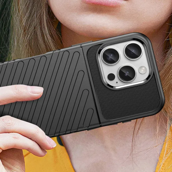 etui silikonowe thunder case do iphone 16 pro - czarne zdjęcie 5