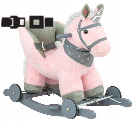 RÓŻOWY KONIK na biegunach 2w1 JEŹDZIK dla dziewczynki bujak bujaczek KOŃ na Arena.pl