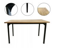 Stół do jadalni 160x90 cm dąb VITO stalowe nogi czarne