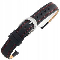 Pasek skórzany BISSET BS158 czerwona nić - 12 mm