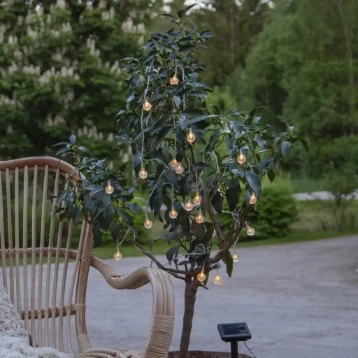 Girlanda świetlna solarna zewnętrzna IP44 LED 475 cm z czujnikiem zmierzchu zdjęcie 6