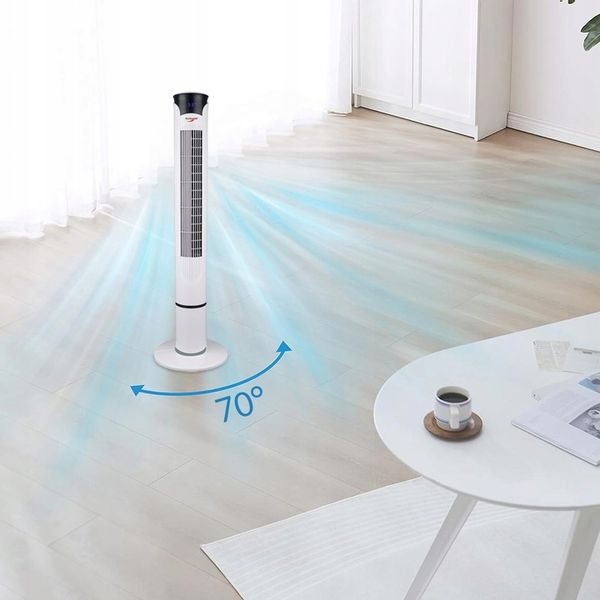 Wentylator kolumnowy wiatrak podłogowy cichy z pilotem timer termometr zdjęcie 3