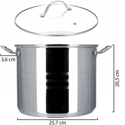 GARNEK GAR Z POKRYWKĄ INDUKCJA STAL 24 cm 9 L na Arena.pl