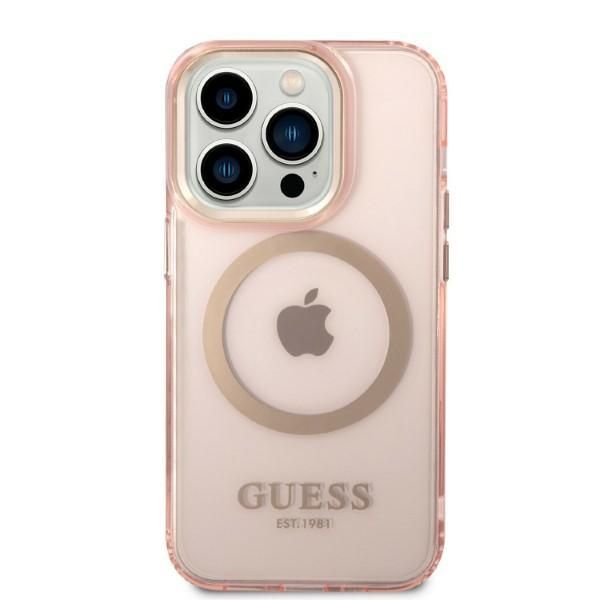 Etui Guess do iPhone 14 Pro, Różowy, MagSafe zdjęcie 3