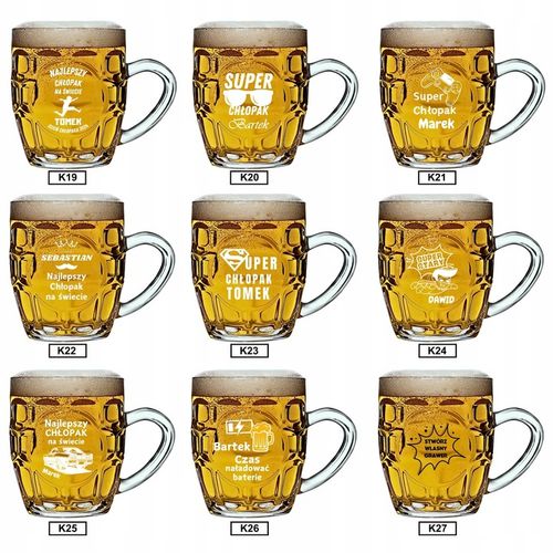 Prezent dla taty chłopaka na święta Kufel do piwa z grawerem + otwieracz na Arena.pl