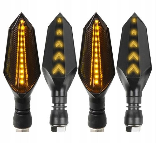 Kierunkowskazy motocyklowe czarne dymione 14 diod LED 2 sztuki na Arena.pl