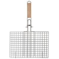Ruszt do Grillowania Mięsa Ryb Warzyw Koszyk Zamykany Stalowy Kratka Grilla