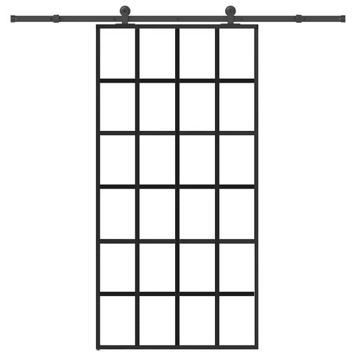 Drzwi przesuwne z osprzętem, 102x205 cm, szkło ESG i aluminium na Arena.pl