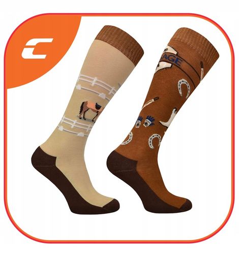 Zestaw kolorowych skarpet w pudełku do jazdy konno na Arena.pl