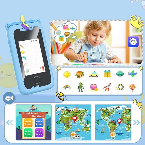 TELEFON DLA DZIECI ZABAWOWY SMARTFON Z APARATEM KAMERĄ I GRAMI MENU 2.4" na Arena.pl