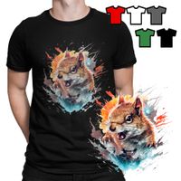 KOSZULKA T-SHIRT MĘSKI WZORY WYBÓR - ZE ZWIERZĘTAMI WIEWIÓRKA LEŚNE - L