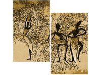 60X60CM MUZYKANCI DWU OBRAZ ŚCIAN