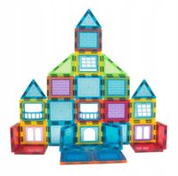 EDUKACYJNE KLOCKI MAGNETYCZNE ZESTAW 45 EL. PANELE KONSTRUKCYJNE DLA DZIECI