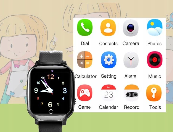 Smartwatch Zegarek Dla Dzieci SIM Aparat Telefon Gry Odtwarzacz Muzyki zdjęcie 10