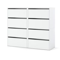 Szafka Na Buty Szeroka 120cm Regał Na Obuwie Do Przedpokoju Półka Biały Mat