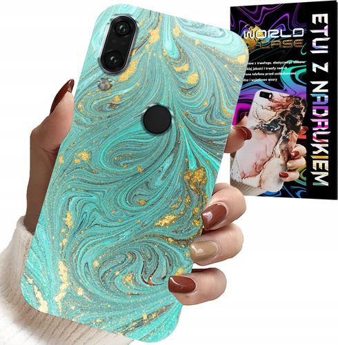 ETUI DO XIAOMI NOTE 7 - MARMURKOWE WZORY + SZKŁO HARTOWANE na Arena.pl