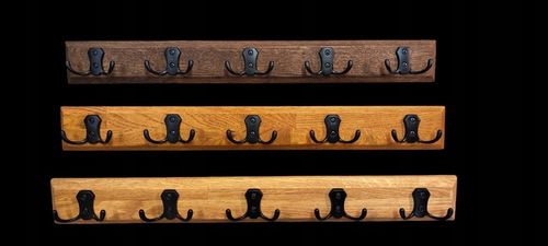 WIESZAK ŚCIENNY WISZACY LOFT DĄB 60CM 10 UCHWYTÓW NA UBRANIA DO na Arena.pl