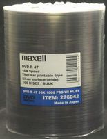 Maxell fabryka TAIYO YUDEN DVD-R 4,7GB 16x thermal 100szt JAPAN !