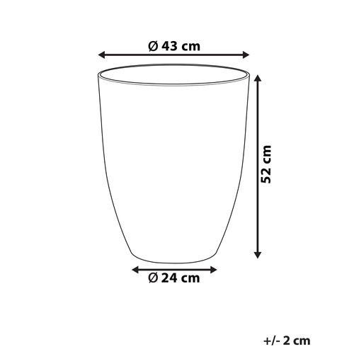 Doniczka okrągła 43 x 43 x 52 cm złamana biel CROTON na Arena.pl