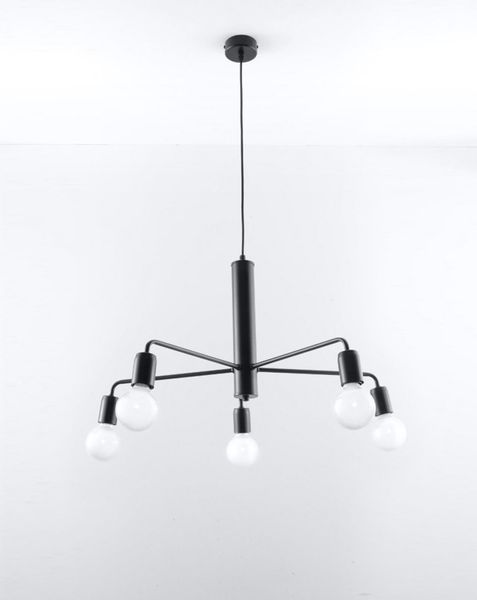 LAMPA wisząca SL.0304 metalowa OPRAWA zwis pająk sticks czarny zdjęcie 3
