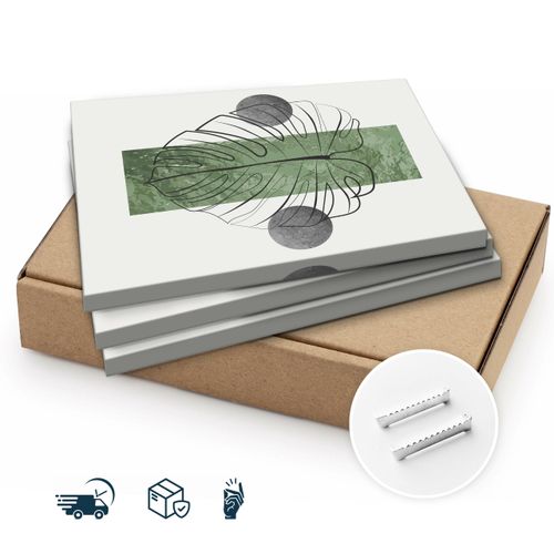 Obrazy Ścienne Do Salonu Set Liście Tropikalne Abstrakcja Boho 90cm x 40cm na Arena.pl