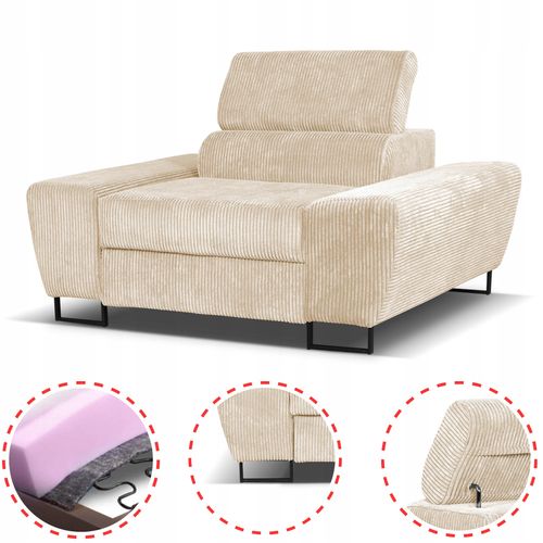 Zestaw mebli wypoczynkowych salonu Savio Sofa 3os fotele beż Family Meble na Arena.pl